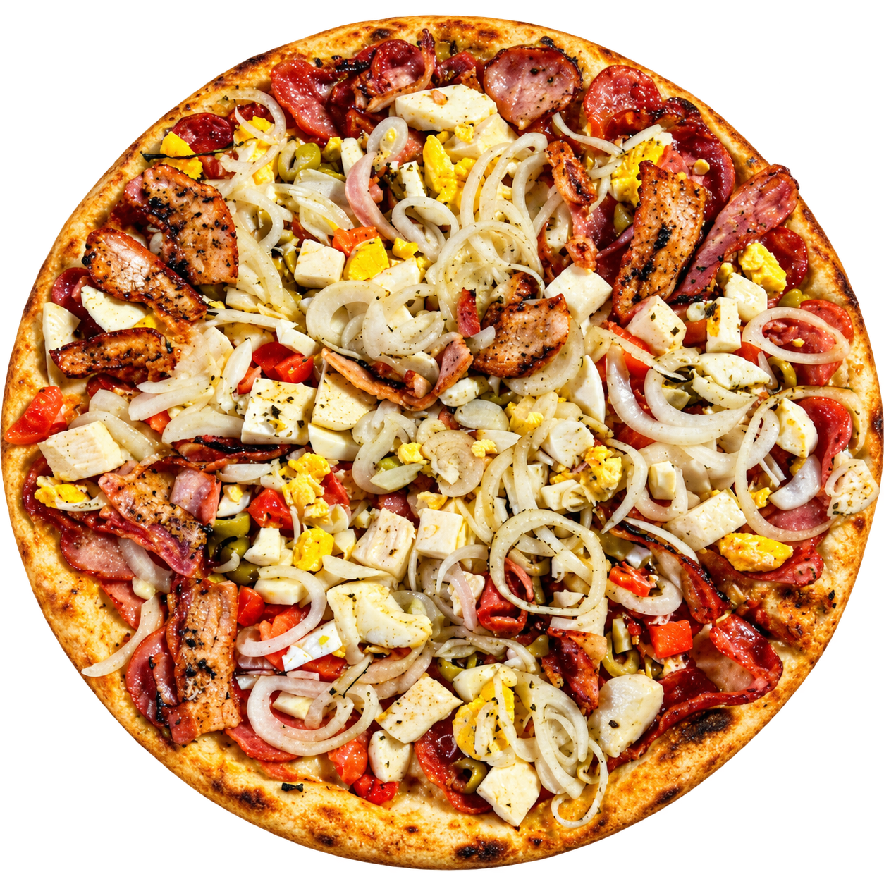 Pizza real da Mega Pizza em destaque no início do site